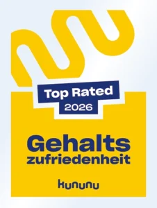 Das Kununu Top Rated 2026 Siegel für Gehaltszufriedenheit steht für den Premium Pflegedienst Kremer und Patrick Kremer als exzellenter Arbeitgeber.